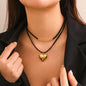 Double Layer Heart Pendant Necklace