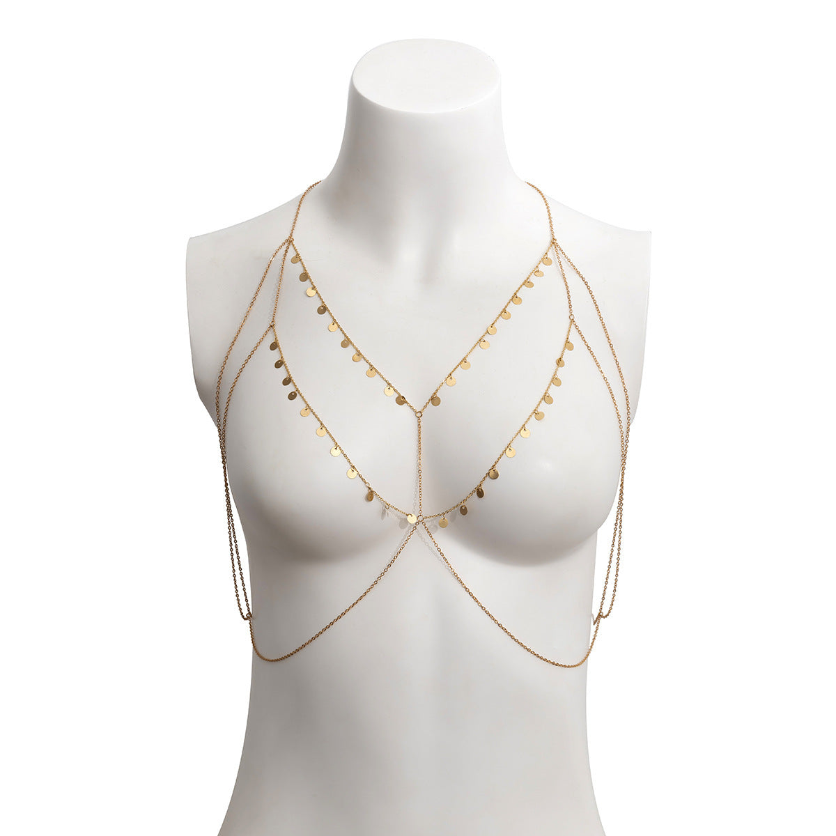 Layer Round Tassel Chest Chain