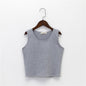 Bottoming sleeveless suspender sports midriff-baring vest