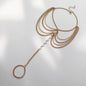 Shiny Beach Crystal Tassel Chain Anklet Multilayer Metal Anklet Jewelry