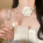 Sexy Vintage Stereo Flower Pearl Necklace Choker