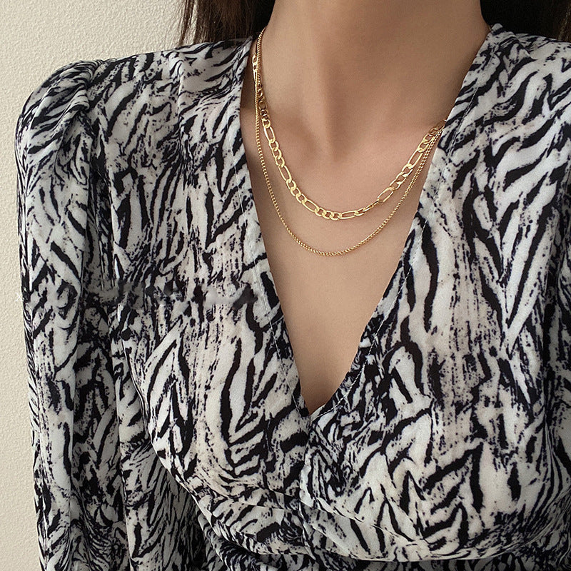 Double Layer Chains Necklace for Women