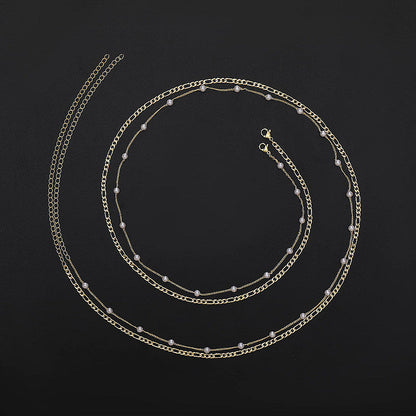 Multi Layered Bead Pearl Waist Chain