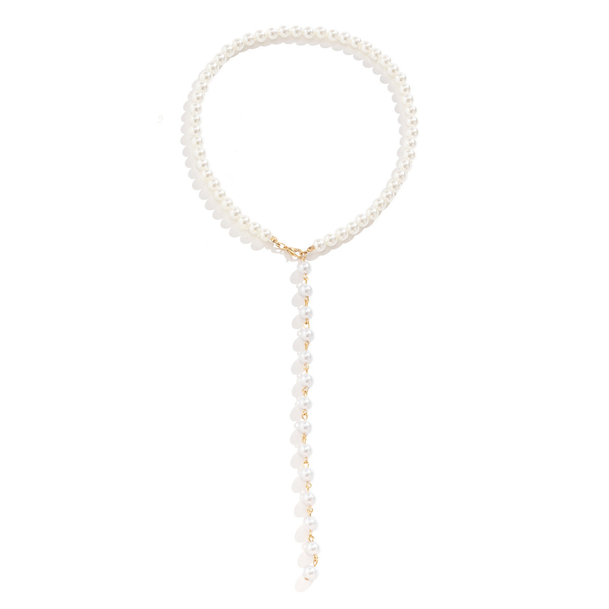 Bohemian Imitation Pearl Long Pendant Choker Necklace