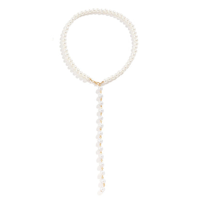 Bohemian Imitation Pearl Long Pendant Choker Necklace