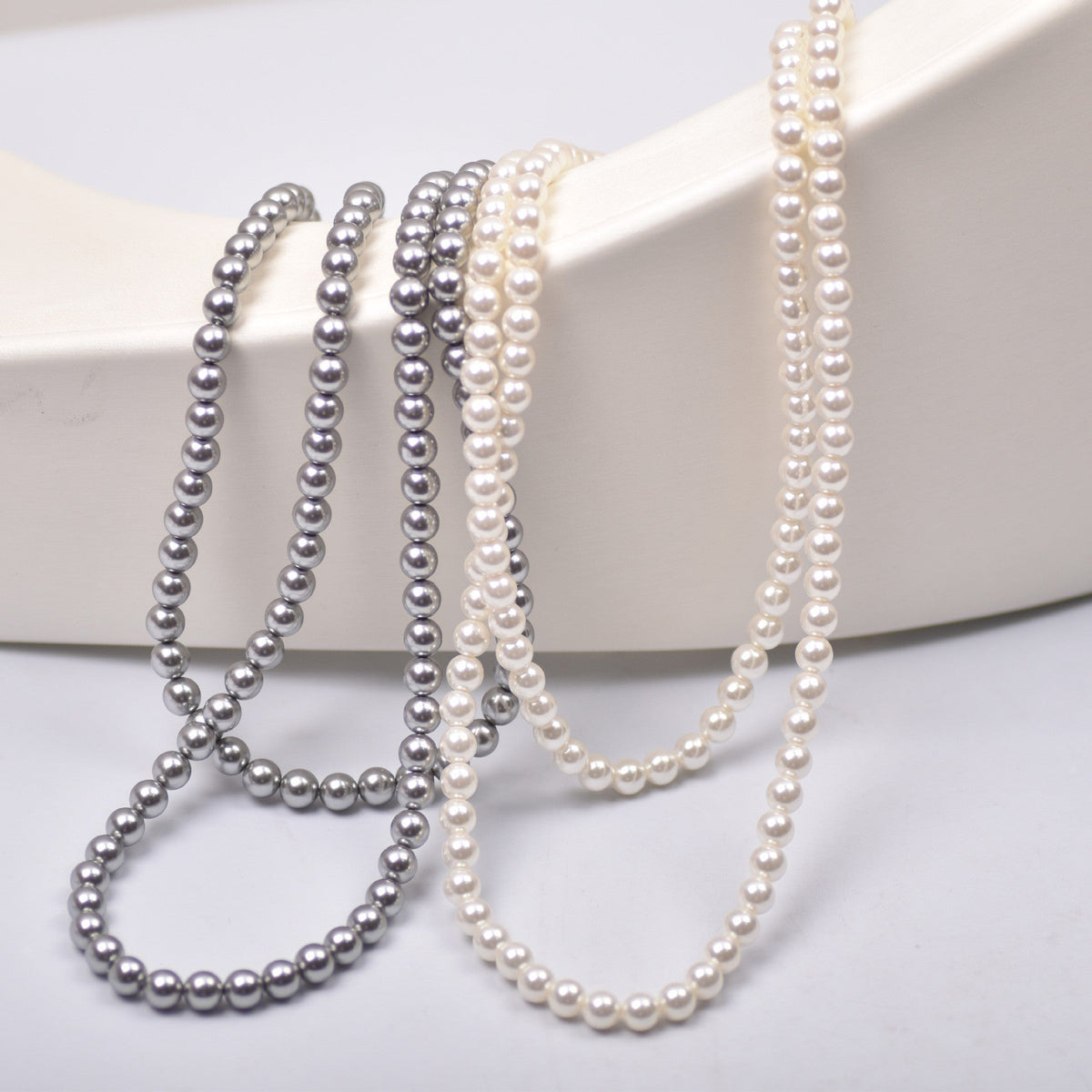 Vintage Long Imitation Pearl Beads Necklace for Women
