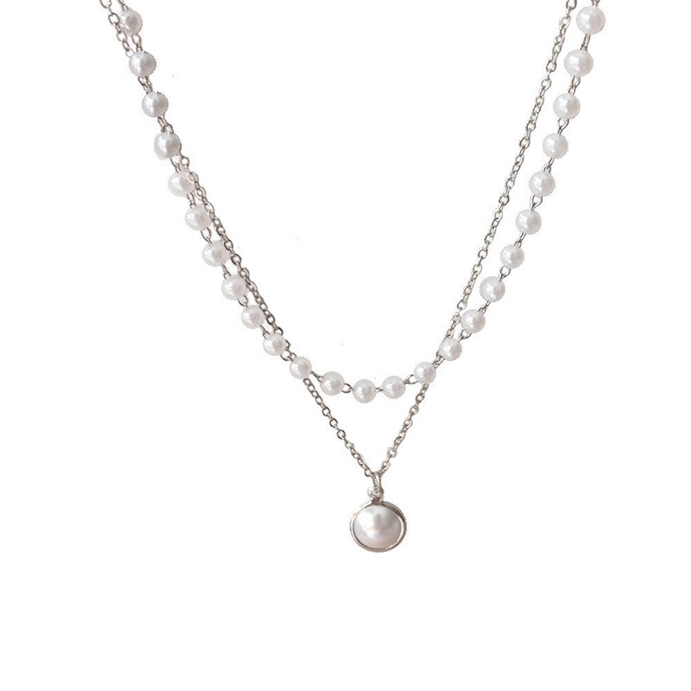 Double Layer Chain Pearl Bracelet