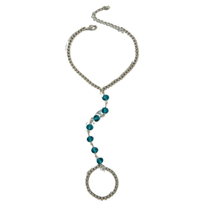 Shiny Crystal Bead Toe Ring Bracelet Anklet Jewelry