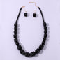Acrylic Jewelry Set White Black Beads Necklace Earring