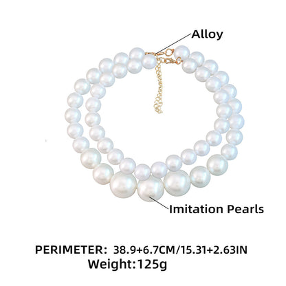 Elegant Double Layered Baroque Pearl Choker Necklace Set