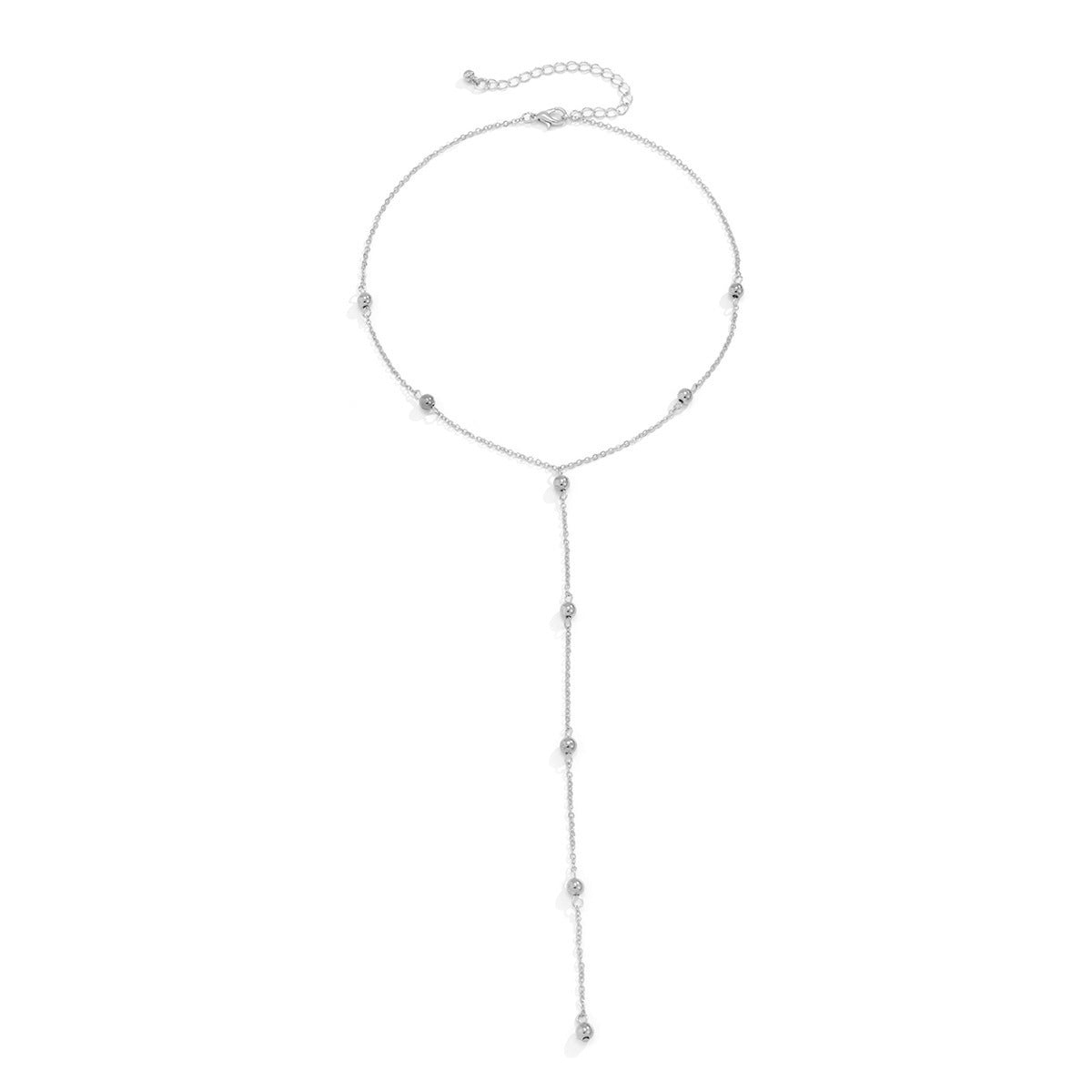 Long Chain CCB Beaded Pendant Tassels Necklace