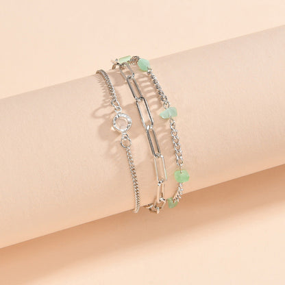 Multi-Layered Nature Stone Anklet Jewelry
