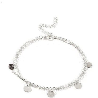 Disc Charm Layered Anklets Bracelet Beach Foot Jewelry