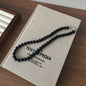 Nature Stone Black Red Beaded agate necklace
