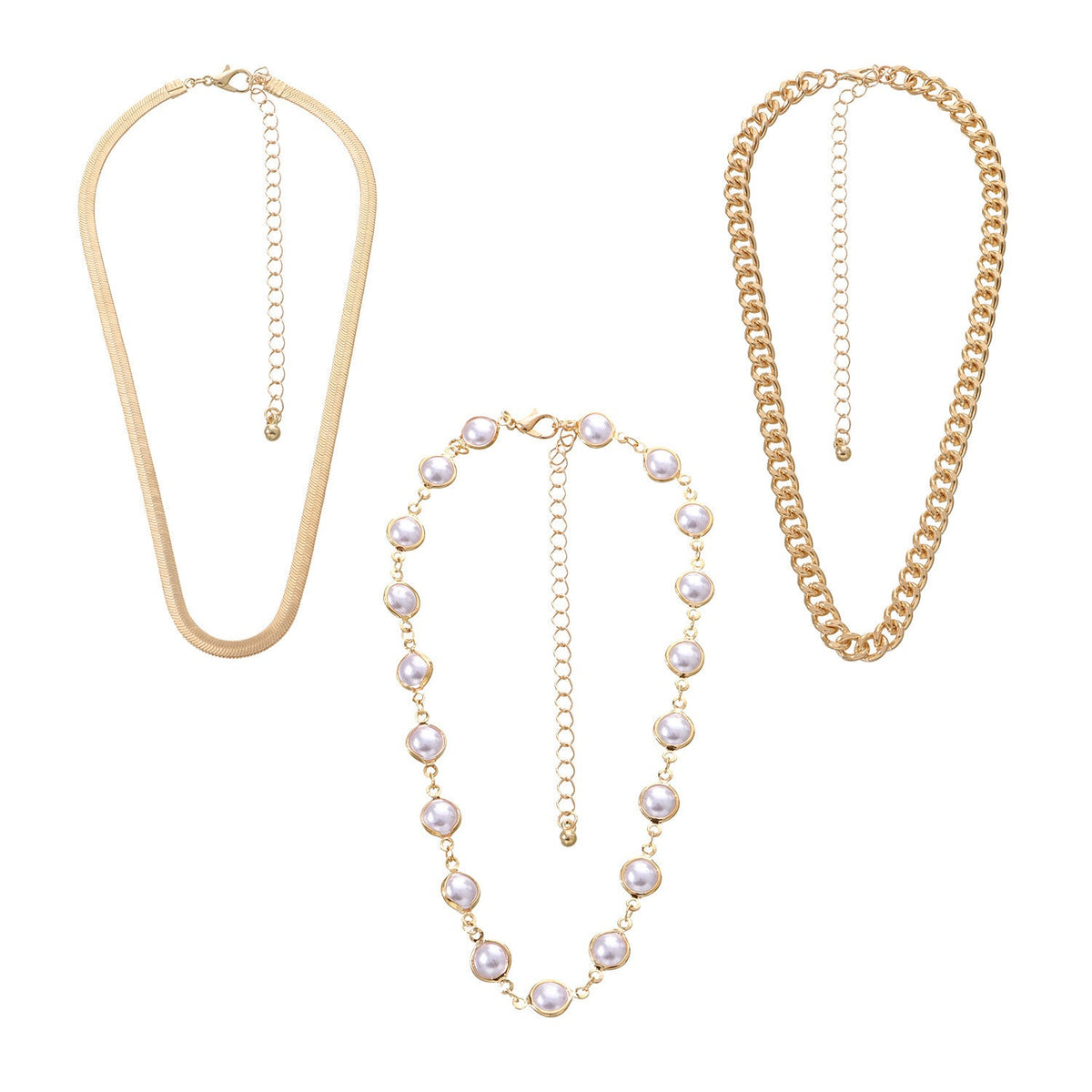 Layered Pearl Beads Choker Necklace for Women