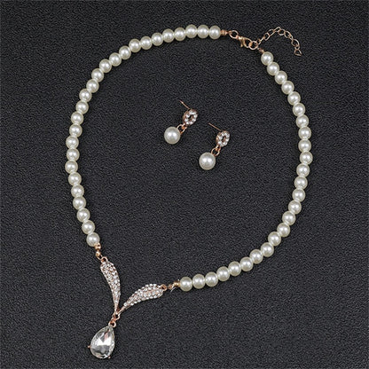 Lady Pearl Jewelry Sets Necklace Earrings Wedding Jewelry Sets