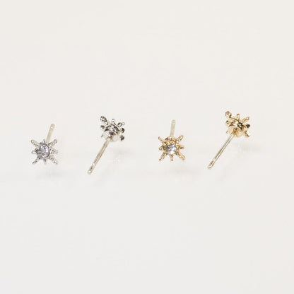 Cherry blossom bow flower stud earrings set