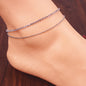 Bohemian Double Chain Tassel Crystal Jewelry Anklet