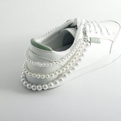 Three-Layer High Gloss Pearl Shoe Charms Chains Foot Decoration