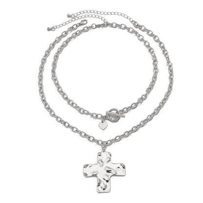 Ornament Fashion Punk Cross Buckle Design Necklaces