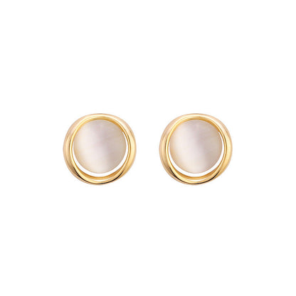 Opal Round Stud Earring for Women