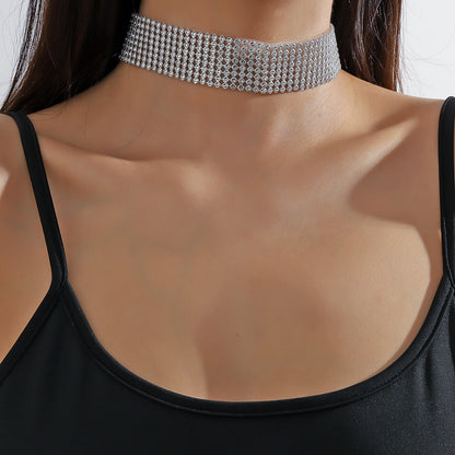 Trend Sparkling Rhinestone Clavicle Chain Full Diamond Necklaces
