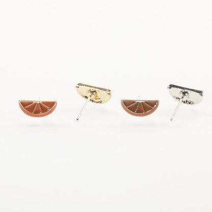 Enamel Orange Stud Earring