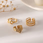 Gold V-shaped O-shaped Hollow Ring Suit