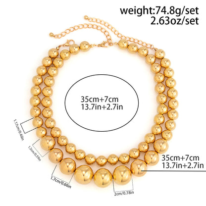Hip-hop Punk Large Beads Short Necklace Women CCB Beads