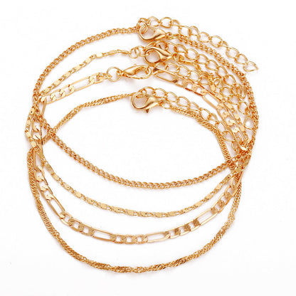Summer Jewelry Multi-Layer Beach Chain Anklets Jewelry