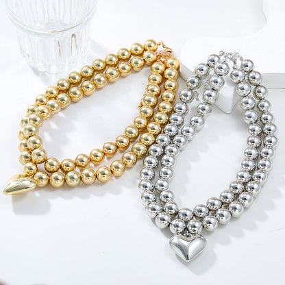 Multi-layer CCB love Pendent Necklace