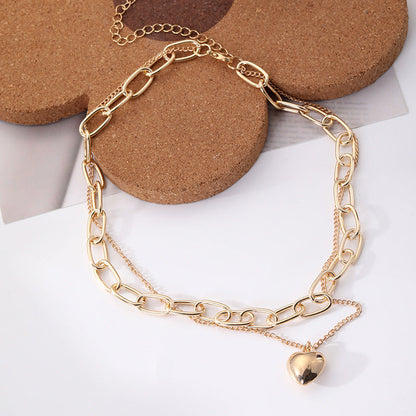 Custom Geometric Multi-layer Heart Necklace