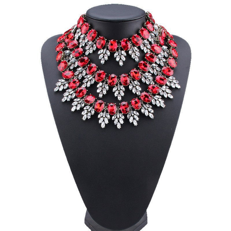 Fashion High Sense Glass Drill Shiny Necklaces