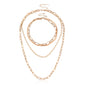 Multiple Paperclip Chain Layer Necklace Set