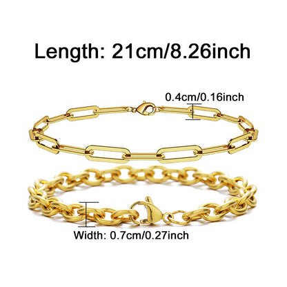 Paper Clip Chain Bracelet Set