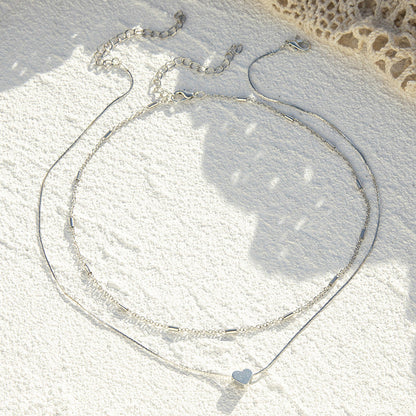 Layered Heart Pendant Necklace Jewelry