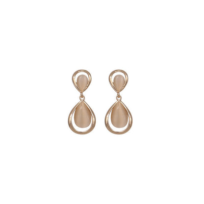 Water Drop Opal Pendant Earrings