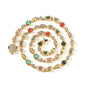 Hip-Hop Diamond-Encrusted 6mm Colored Gemstone Bracelet