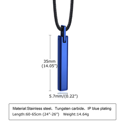 Men's Glossy Tungsten Steel Plain Long Wax Pendants