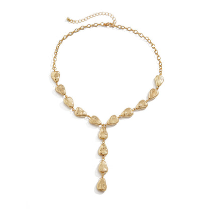 Irregular Ccb Bead Chain Pendant Long Necklace