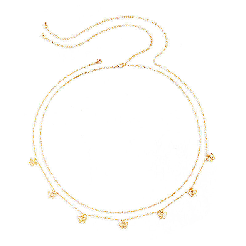 Mini Butterfly Pendant Waist Chain Elegant Waist Belly Chain