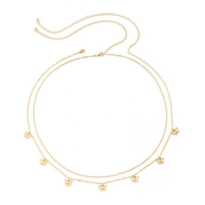 Mini Butterfly Pendant Waist Chain Elegant Waist Belly Chain
