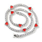 Colorful love tennis chain high-end zircon necklace bracelet