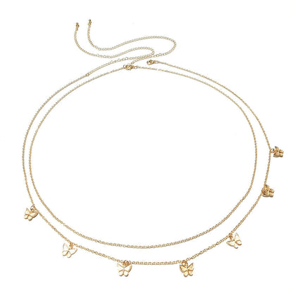 Mini Butterfly Pendant Waist Chain Elegant Waist Belly Chain