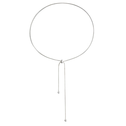 Women Metallic Long Tassel Chain Necklace Hand Jewelry