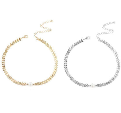 Snake Chain Pearl Elegant Necklace Fashion Jewelry