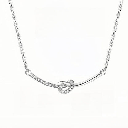 Knotted Stone bow Pendant Necklace