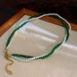 Retro Elegant Heart Pendant Pearl Chain Necklace