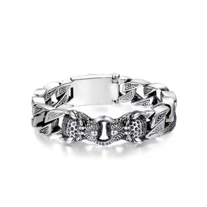 Very domineering retro double leopard men's bracelet