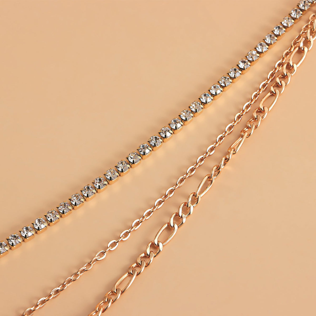 Punk Hip Hop Multi-layer Metal Rhinestone Waist Chain